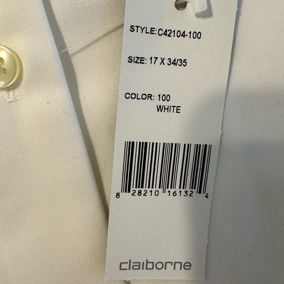 Men’s Claiborne white dress shirt XL NWT - Picture 4 of 4